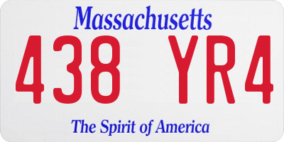 MA license plate 438YR4