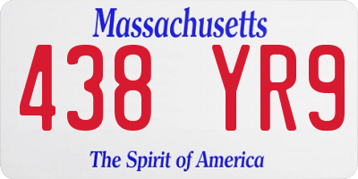 MA license plate 438YR9