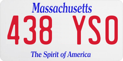 MA license plate 438YS0