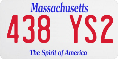 MA license plate 438YS2