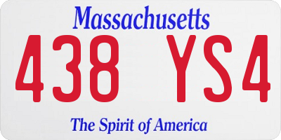 MA license plate 438YS4