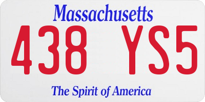 MA license plate 438YS5
