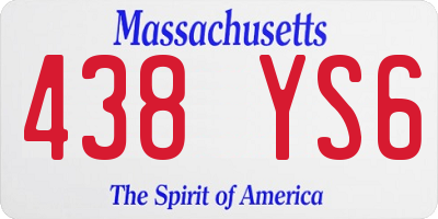 MA license plate 438YS6