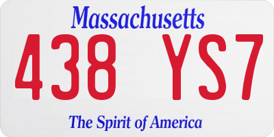 MA license plate 438YS7