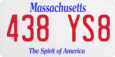 MA license plate 438YS8