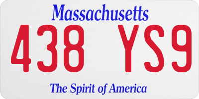 MA license plate 438YS9