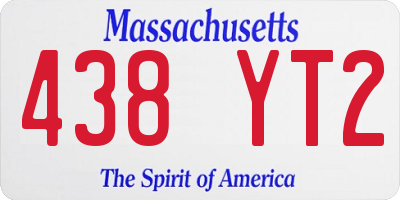 MA license plate 438YT2