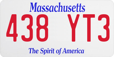 MA license plate 438YT3