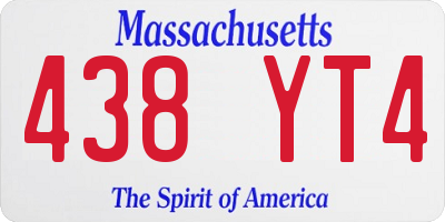 MA license plate 438YT4