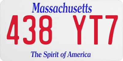 MA license plate 438YT7