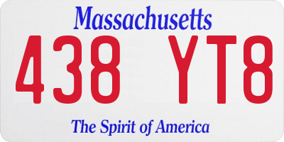 MA license plate 438YT8