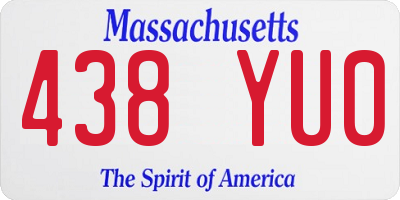 MA license plate 438YU0