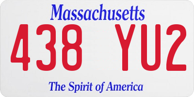 MA license plate 438YU2