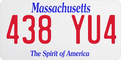 MA license plate 438YU4