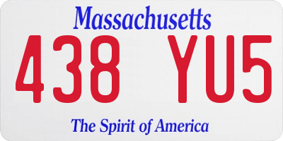 MA license plate 438YU5