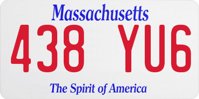 MA license plate 438YU6