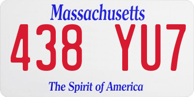 MA license plate 438YU7