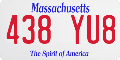 MA license plate 438YU8