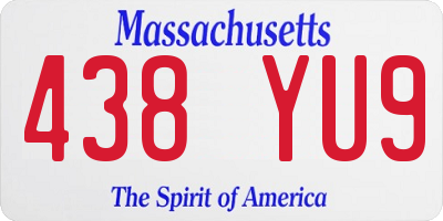 MA license plate 438YU9