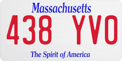MA license plate 438YV0