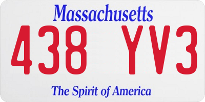 MA license plate 438YV3