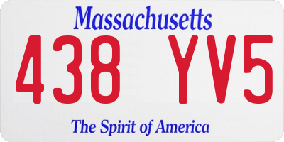 MA license plate 438YV5
