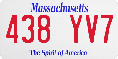 MA license plate 438YV7