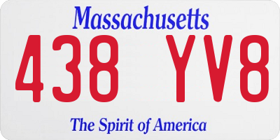 MA license plate 438YV8