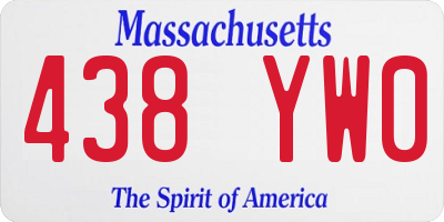 MA license plate 438YW0