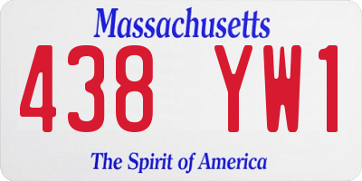 MA license plate 438YW1