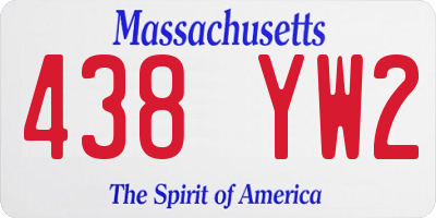 MA license plate 438YW2