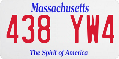 MA license plate 438YW4