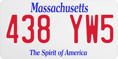 MA license plate 438YW5
