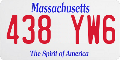 MA license plate 438YW6