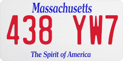 MA license plate 438YW7
