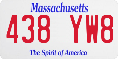 MA license plate 438YW8