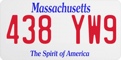 MA license plate 438YW9