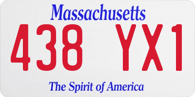 MA license plate 438YX1