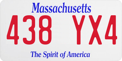 MA license plate 438YX4
