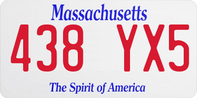 MA license plate 438YX5