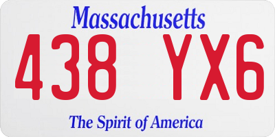 MA license plate 438YX6