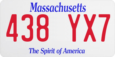 MA license plate 438YX7