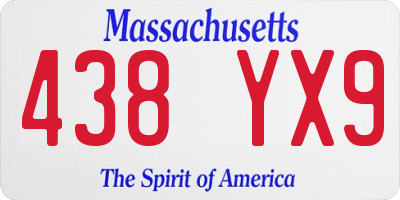 MA license plate 438YX9