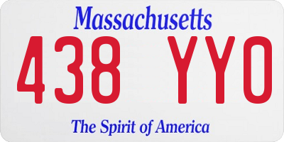 MA license plate 438YY0