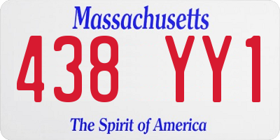 MA license plate 438YY1