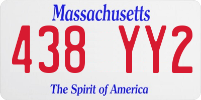 MA license plate 438YY2