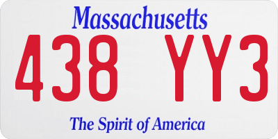 MA license plate 438YY3