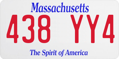 MA license plate 438YY4