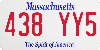 MA license plate 438YY5