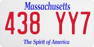 MA license plate 438YY7